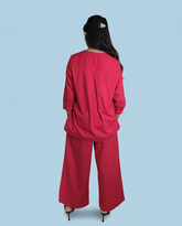 Flared SetStories Red Cotton Co-ord Set